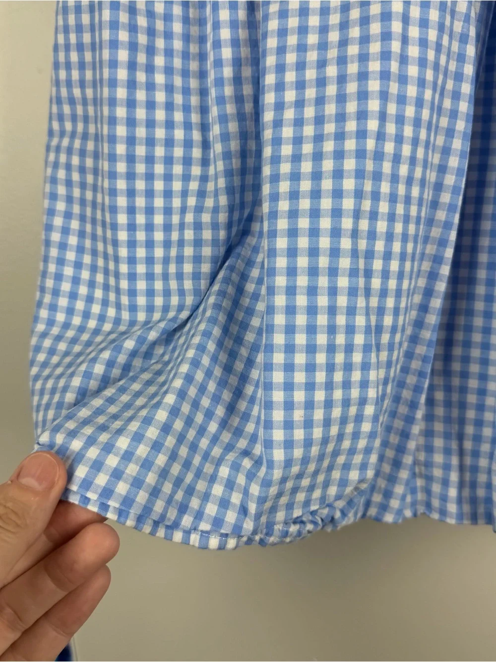 Honey Bean Blue White Gingham Seashell Embroidery Coastal Dress Beach Size 4